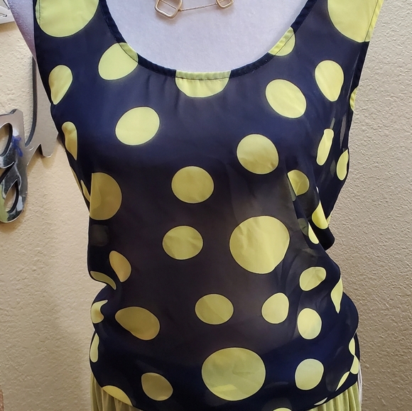 Daniel Rainn Polka Dot Shark Bite Hem Tank sz XL NwoT - Picture 2 of 8